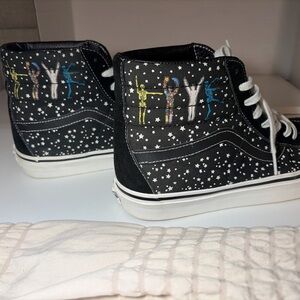 Vans Black Starry High-Top Sneakers with Colorful Skeletons